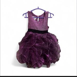 Bonnie Baby Sparkling Purple Ruffle Dress